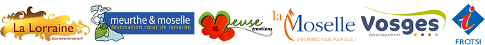 Logos des propriétaires du SITLOR : CRT Lorraine, Meurte-et-Moselle Tourisme, CDT Meuse, CDT Moselle et Vosges Développement.